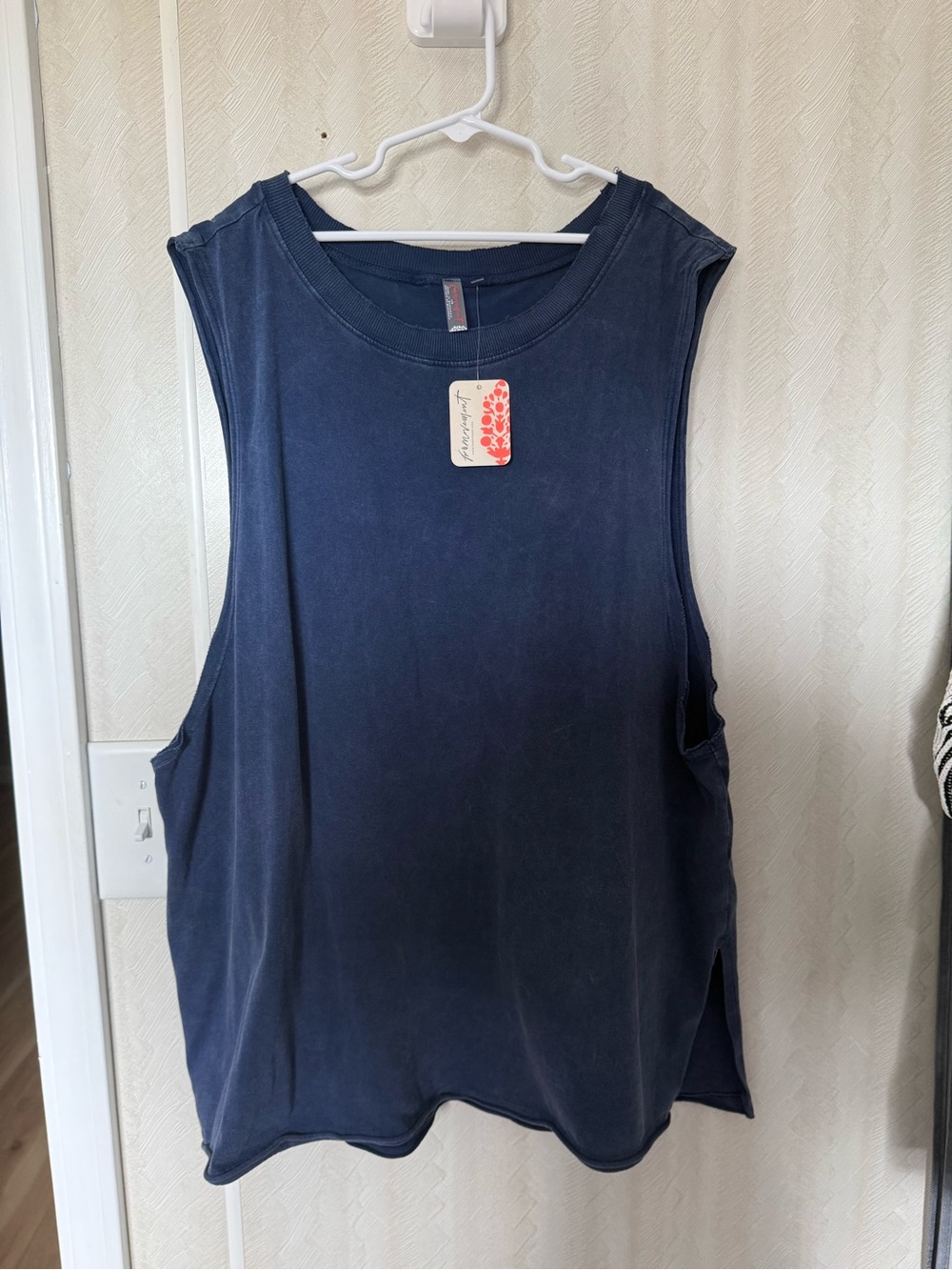 Free People Navy Blue Muscle Tank Top